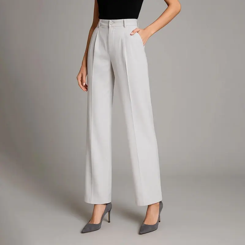 شلوار کتان بگ زنانه الین مدل لینن کتان کد 2-140 رنگ سفید