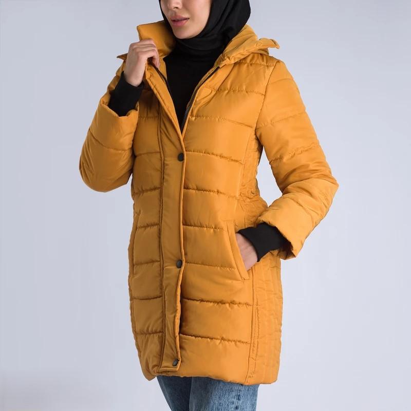 پافر زنانه عصر جدید مدل 3042-1 رنگ خردلی