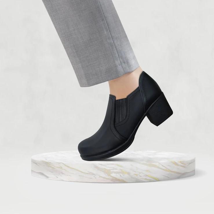 کفش زنانه چرم مصنوعی مشکی کد a10